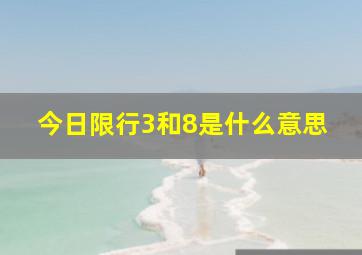 今日限行3和8是什么意思