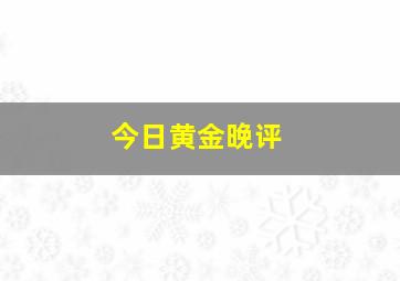 今日黄金晚评