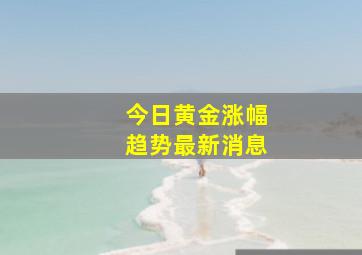 今日黄金涨幅趋势最新消息