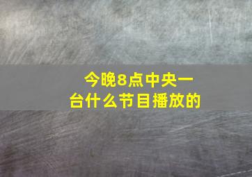 今晚8点中央一台什么节目播放的