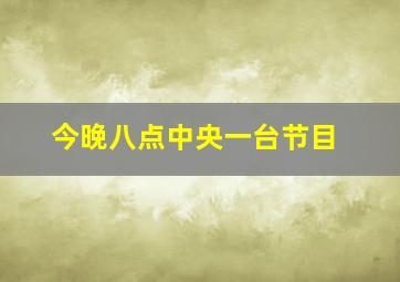 今晚八点中央一台节目