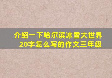 介绍一下哈尔滨冰雪大世界20字怎么写的作文三年级