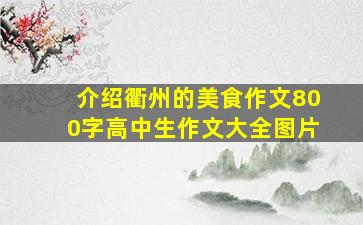 介绍衢州的美食作文800字高中生作文大全图片