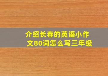 介绍长春的英语小作文80词怎么写三年级