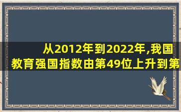 从2012年到2022年,我国教育强国指数由第49位上升到第