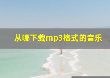 从哪下载mp3格式的音乐