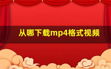 从哪下载mp4格式视频