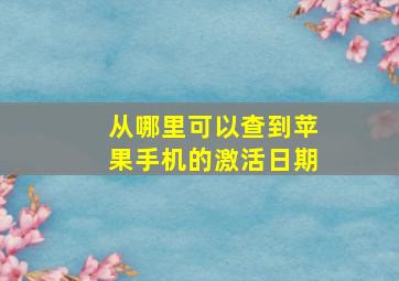 从哪里可以查到苹果手机的激活日期