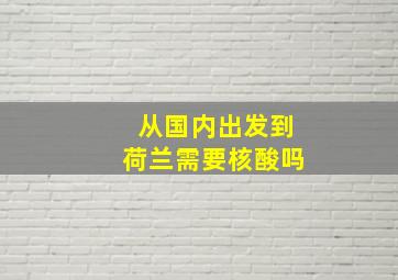 从国内出发到荷兰需要核酸吗