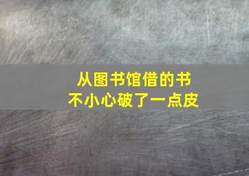 从图书馆借的书不小心破了一点皮