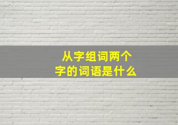 从字组词两个字的词语是什么