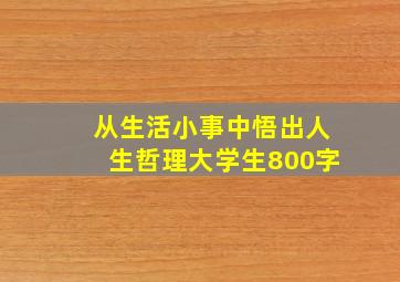 从生活小事中悟出人生哲理大学生800字