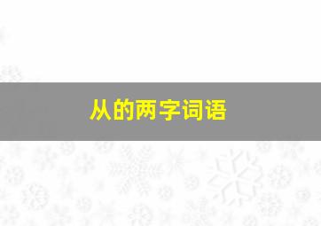 从的两字词语