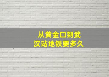 从黄金口到武汉站地铁要多久