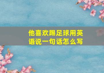 他喜欢踢足球用英语说一句话怎么写