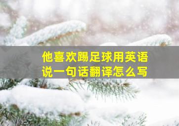 他喜欢踢足球用英语说一句话翻译怎么写