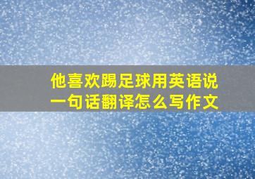 他喜欢踢足球用英语说一句话翻译怎么写作文