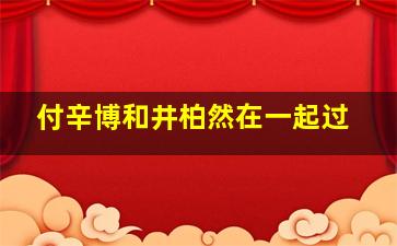 付辛博和井柏然在一起过