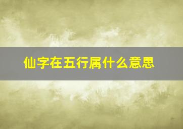 仙字在五行属什么意思