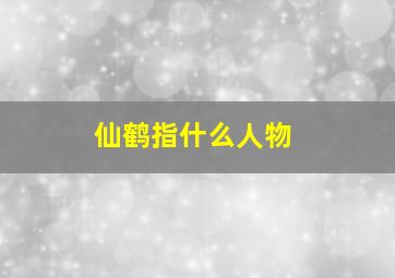 仙鹤指什么人物