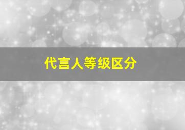 代言人等级区分