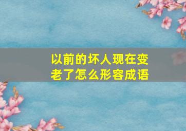 以前的坏人现在变老了怎么形容成语