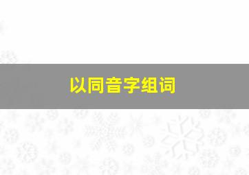 以同音字组词