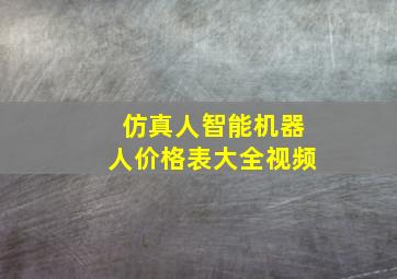 仿真人智能机器人价格表大全视频