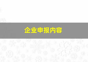 企业申报内容