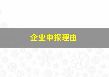 企业申报理由