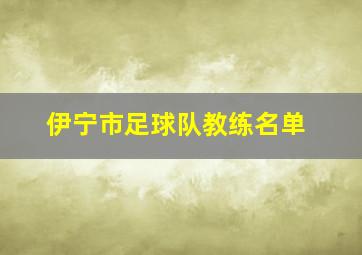 伊宁市足球队教练名单