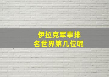 伊拉克军事排名世界第几位呢