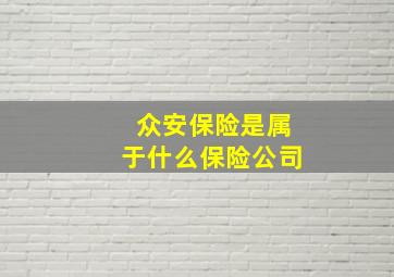 众安保险是属于什么保险公司