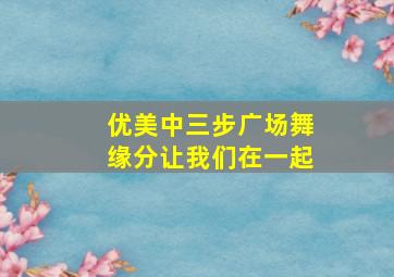 优美中三步广场舞缘分让我们在一起