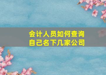 会计人员如何查询自己名下几家公司