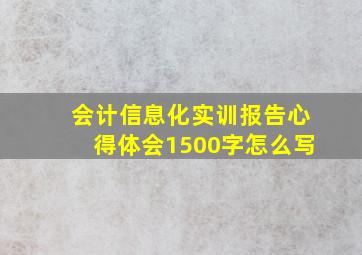 会计信息化实训报告心得体会1500字怎么写