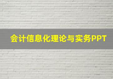 会计信息化理论与实务PPT