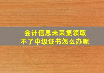 会计信息未采集领取不了中级证书怎么办呢