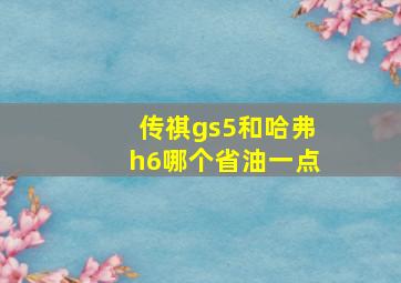 传祺gs5和哈弗h6哪个省油一点