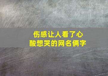 伤感让人看了心酸想哭的网名俩字