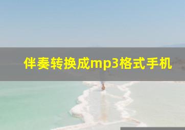 伴奏转换成mp3格式手机