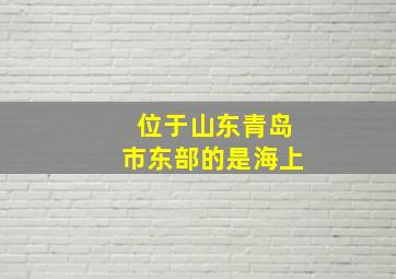 位于山东青岛市东部的是海上