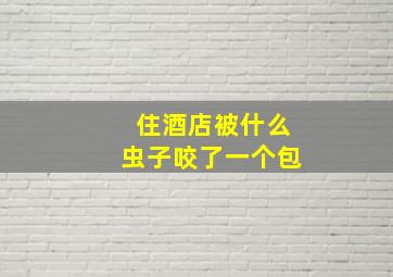 住酒店被什么虫子咬了一个包