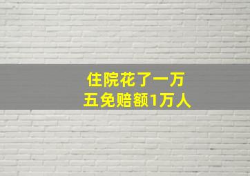 住院花了一万五免赔额1万人