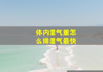 体内湿气重怎么排湿气最快