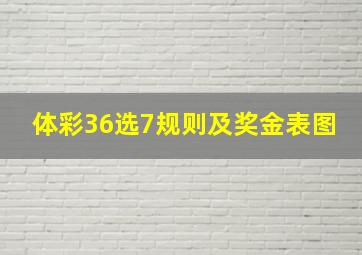 体彩36选7规则及奖金表图