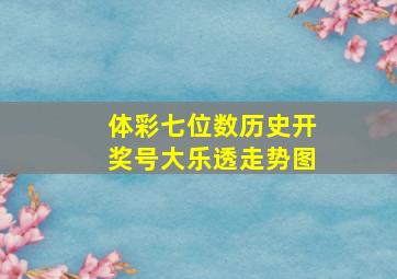 体彩七位数历史开奖号大乐透走势图