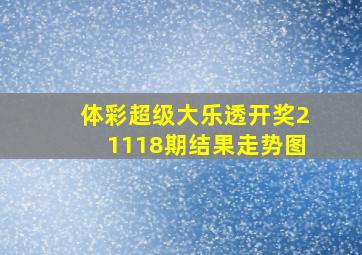 体彩超级大乐透开奖21118期结果走势图