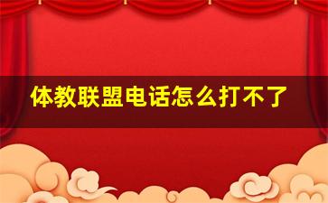 体教联盟电话怎么打不了