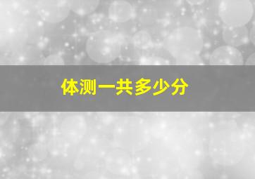 体测一共多少分